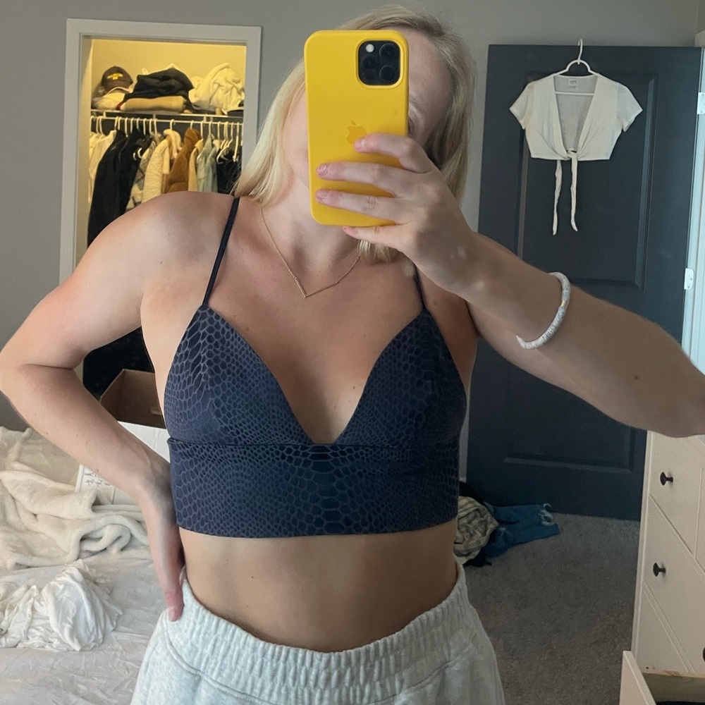 Superdown Snake Skin crop top